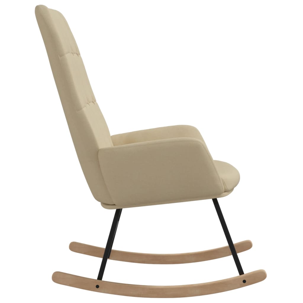 Rocking chair avec repose-pieds en tissu