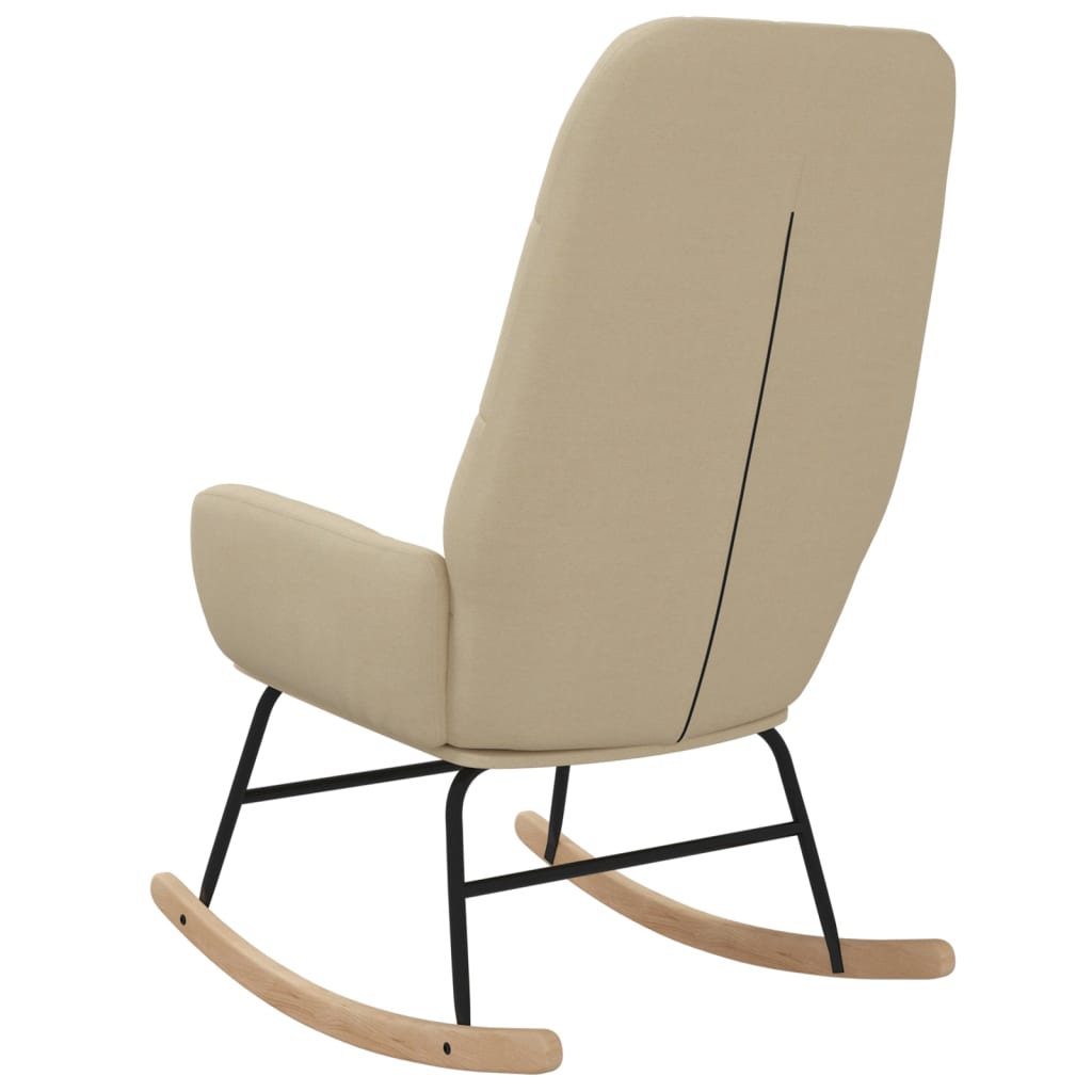 Rocking chair avec repose-pieds en tissu