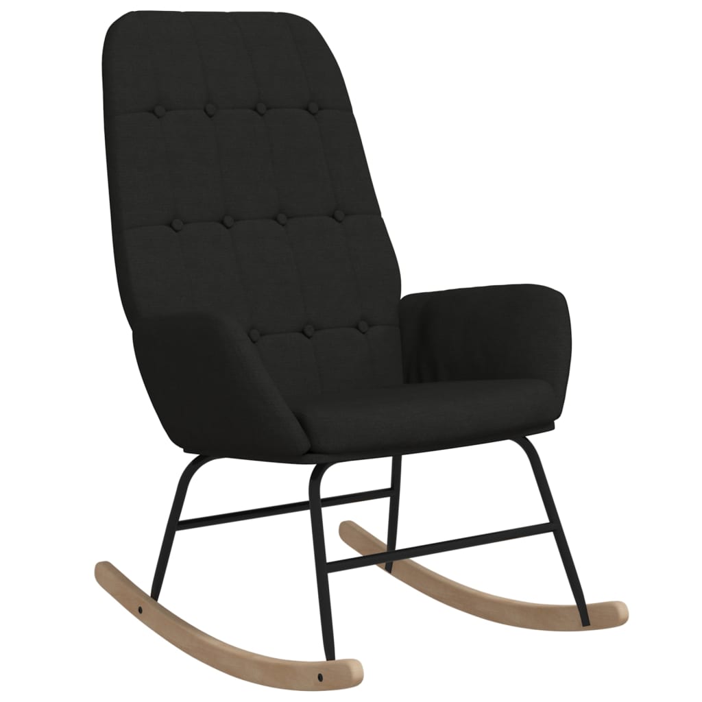 Rocking chair avec repose-pieds en tissu