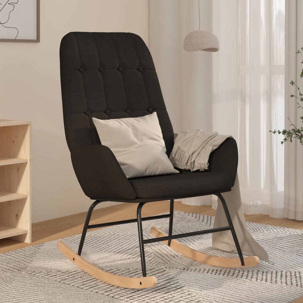 Rocking chair avec repose-pieds en tissu