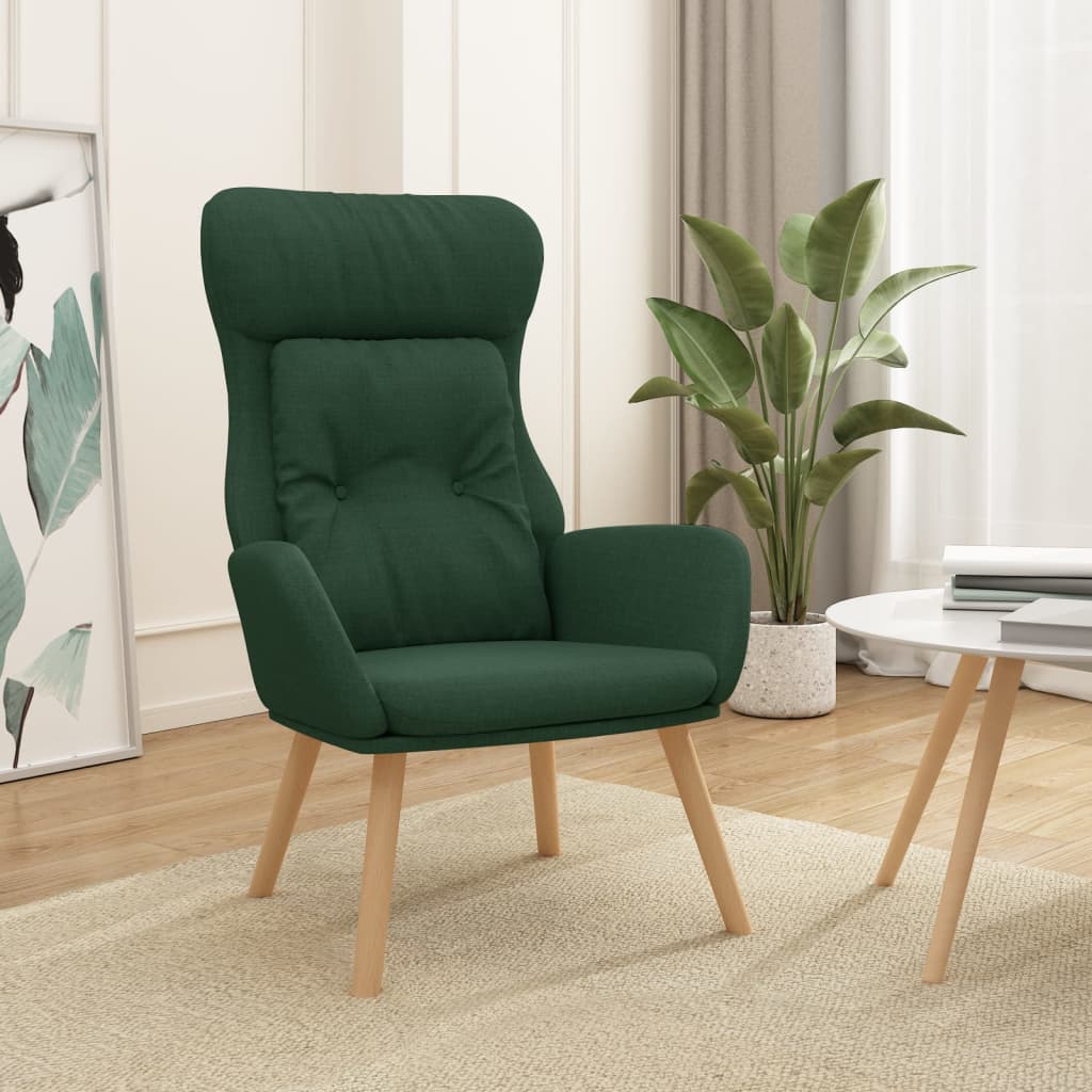 Fauteuil relax tissu vert foncé