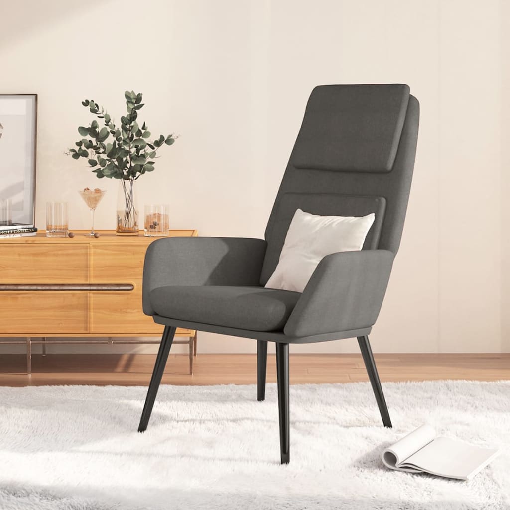 Fauteuil relax tissu gris foncé