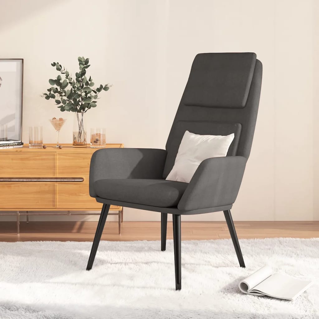 Fauteuil relax tissu gris foncé