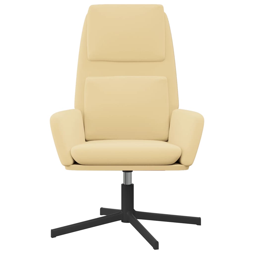 Fauteuil relax velours blanc crème