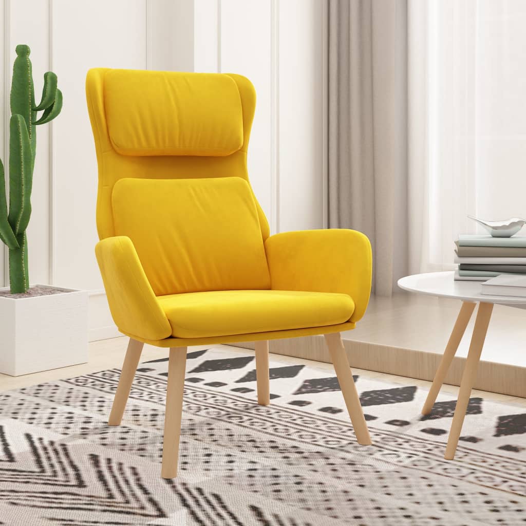 Fauteuil relax avec repose-pieds en velours