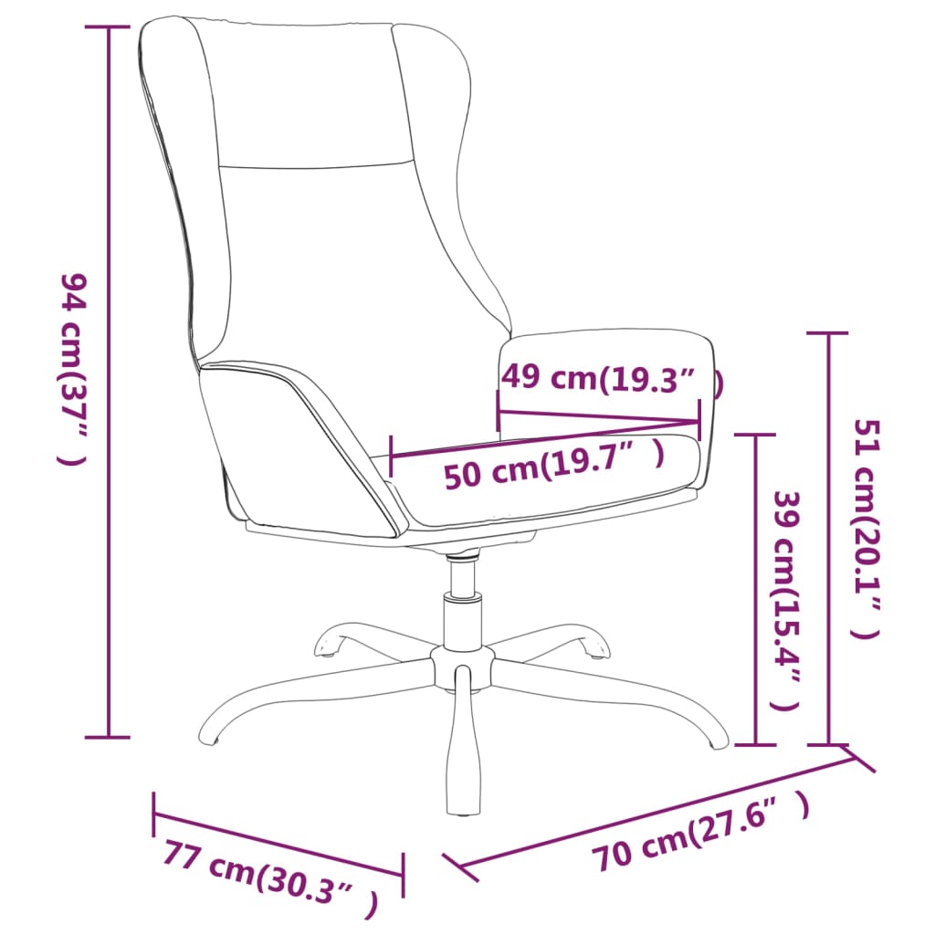 Fauteuil relax simili cuir noir