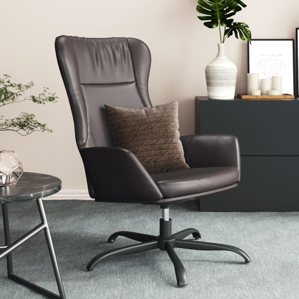 Fauteuil relax simili cuir noir