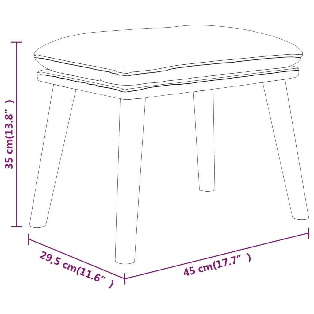 Voetenbank 45x29,5x35 cm stof