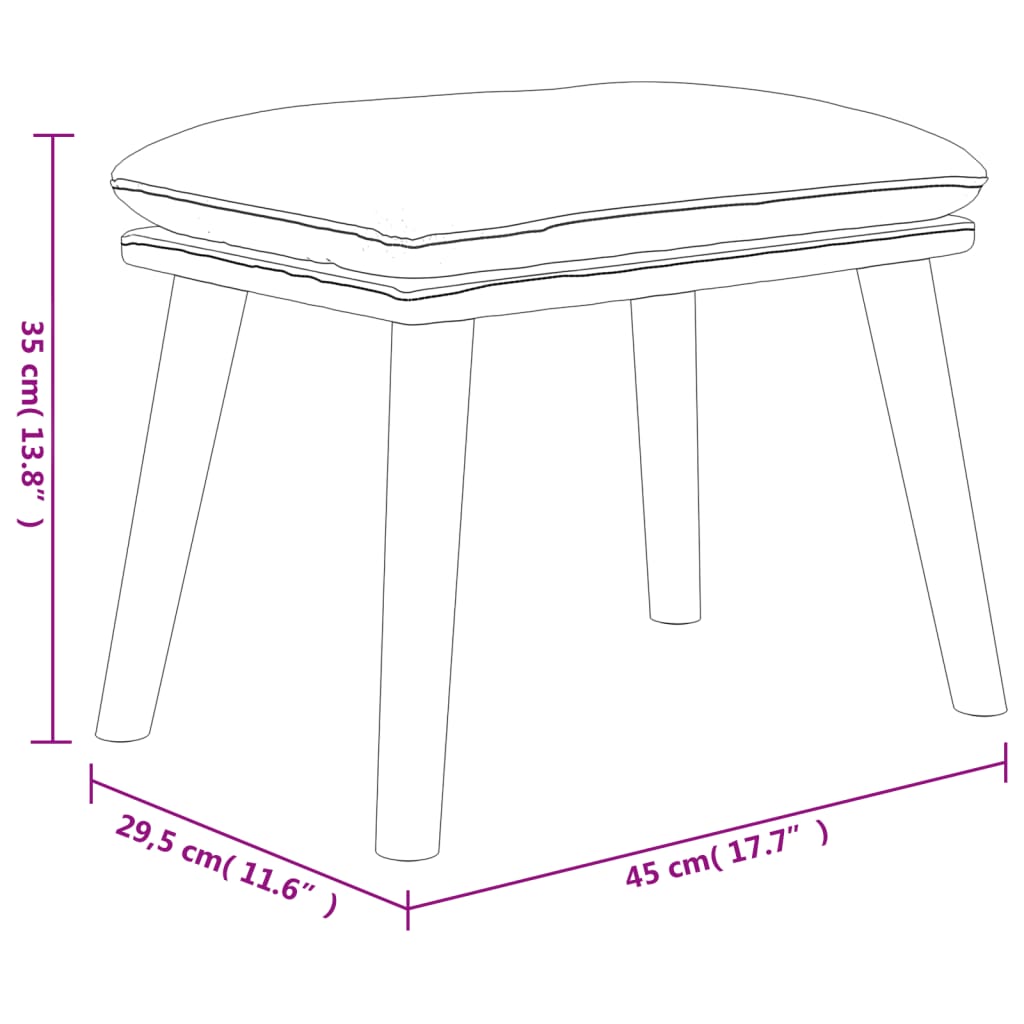 Voetenbank 45x29,5x35 cm kunstleer