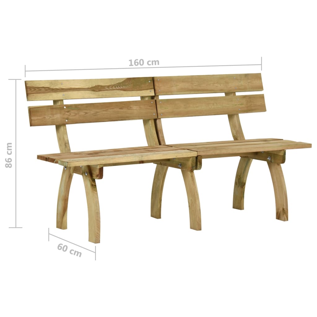 Banc de jardin 110 cm bois de pin imprégné