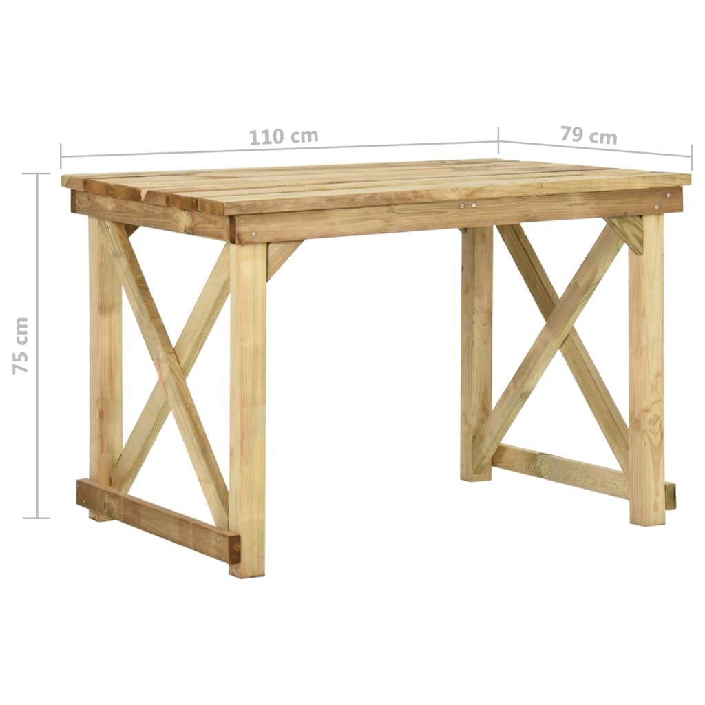 Table de jardin 160x79x75 cm bois