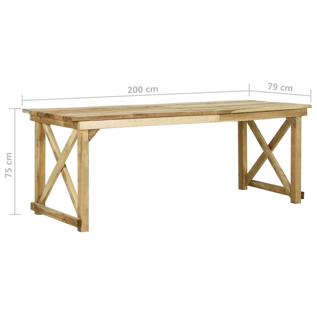 Table de jardin 160x79x75 cm bois