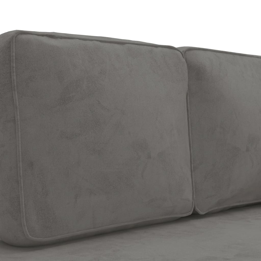 Chaise longue met kussens en bolster fluweel