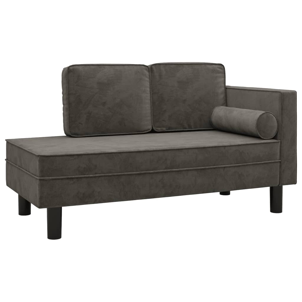 Chaise longue met kussens en bolster fluweel