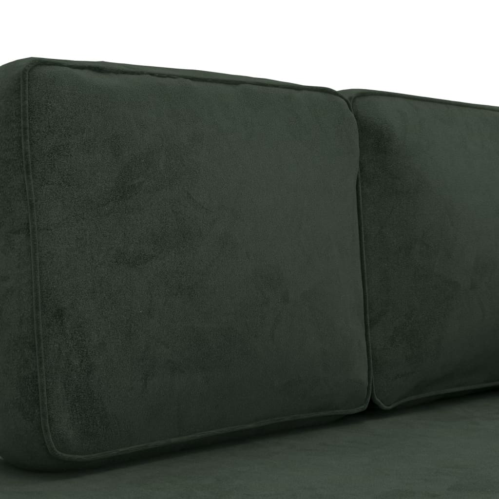 Chaise longue met kussens en bolster fluweel