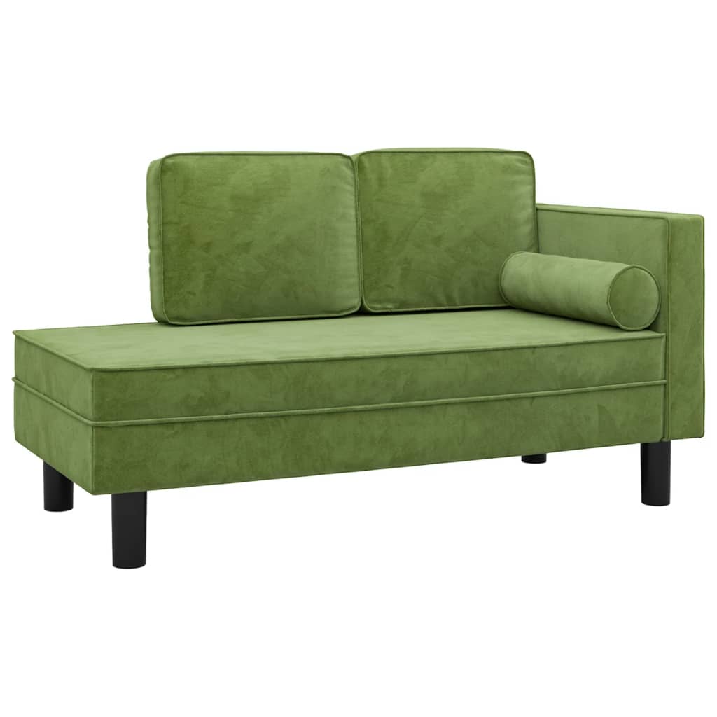 Chaise longue met kussens en bolster fluweel