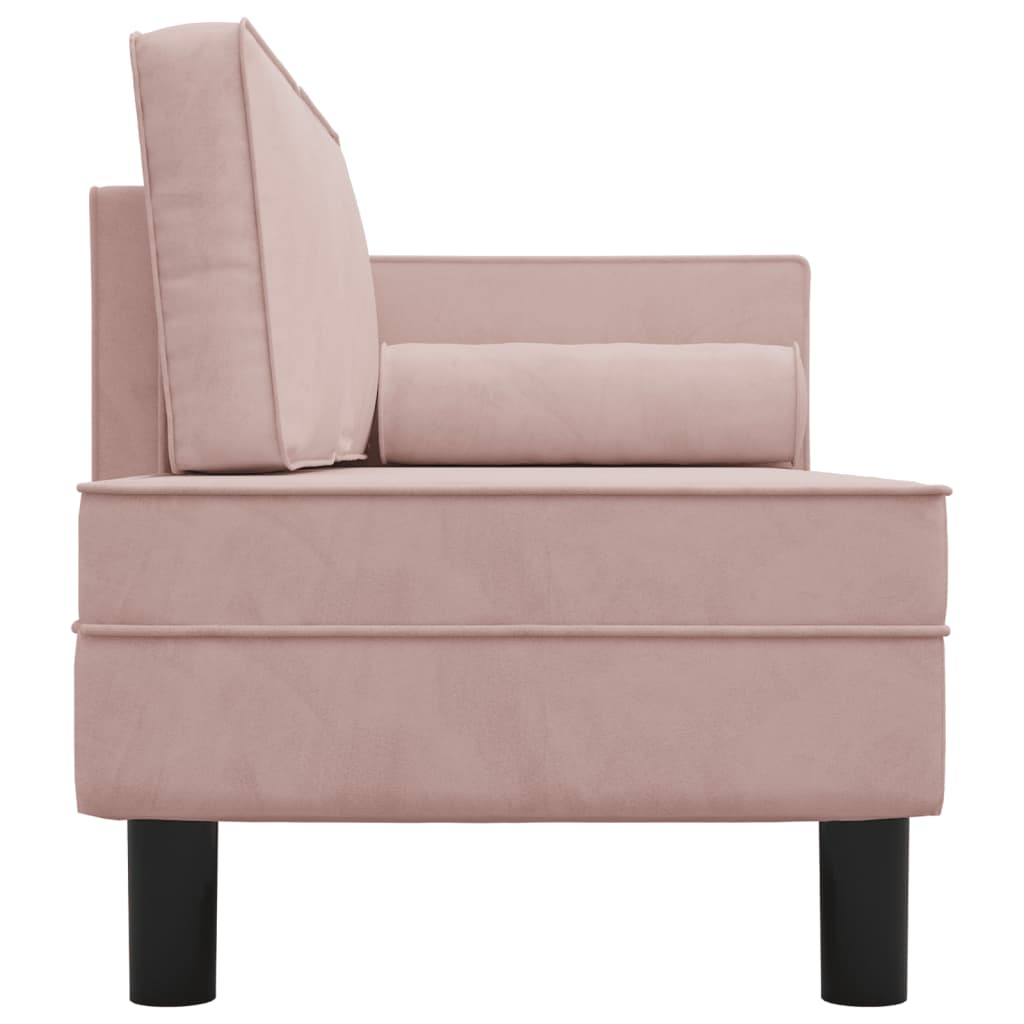 Chaise longue met kussens en bolster fluweel