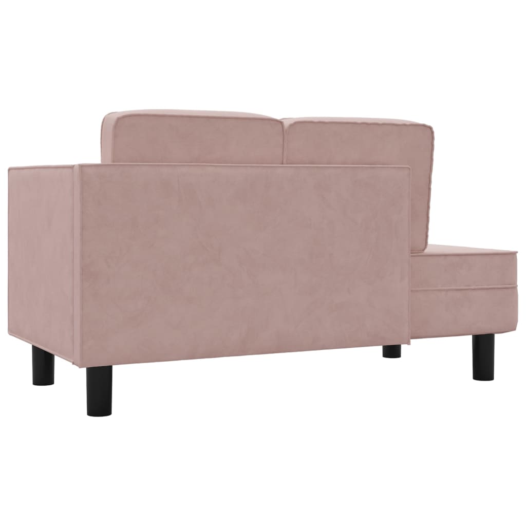 Chaise longue met kussens en bolster fluweel