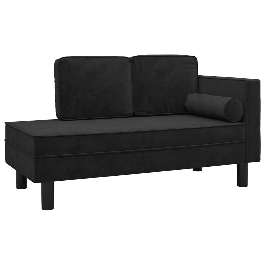 Chaise longue met kussens en bolster fluweel