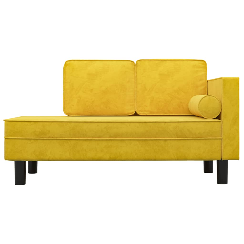 Chaise longue met kussens en bolster fluweel