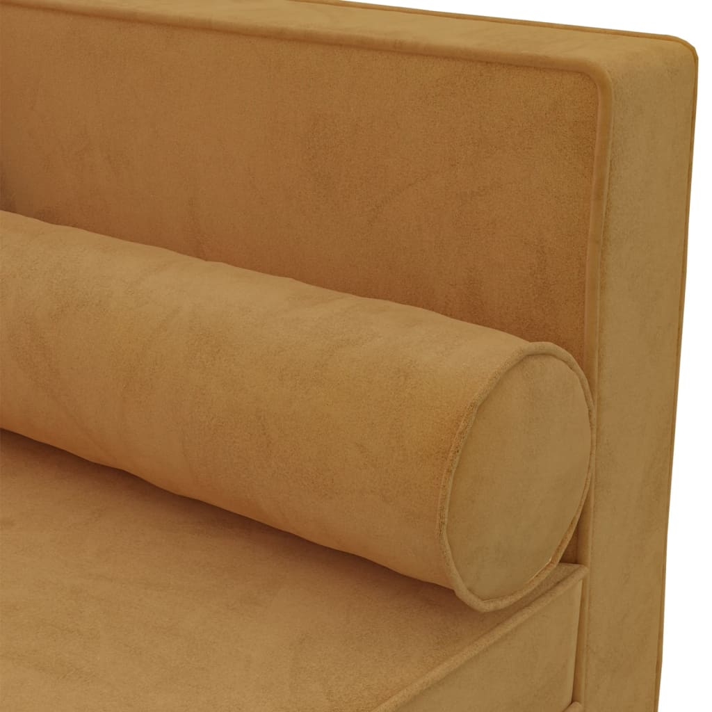 Chaise longue met kussens en bolster fluweel