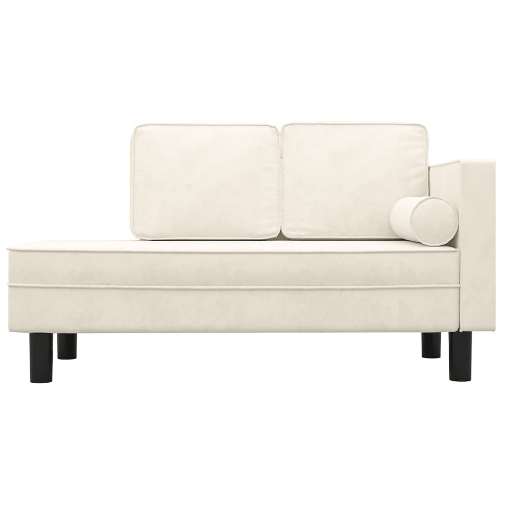 Chaise longue met kussens en bolster fluweel