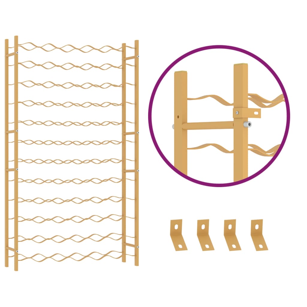 Wijnrek voor 36 flessen metaal goudkleurig