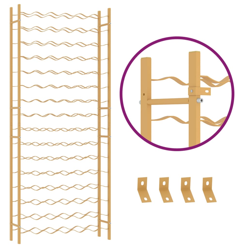 Wijnrek voor 36 flessen metaal goudkleurig