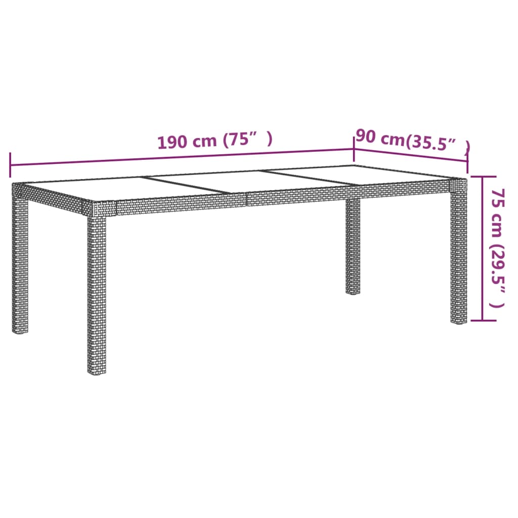 5-delige Tuinset poly rattan zwart