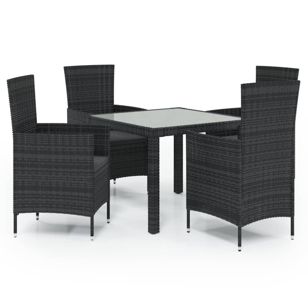 3-delige Tuinset met kussens poly rattan