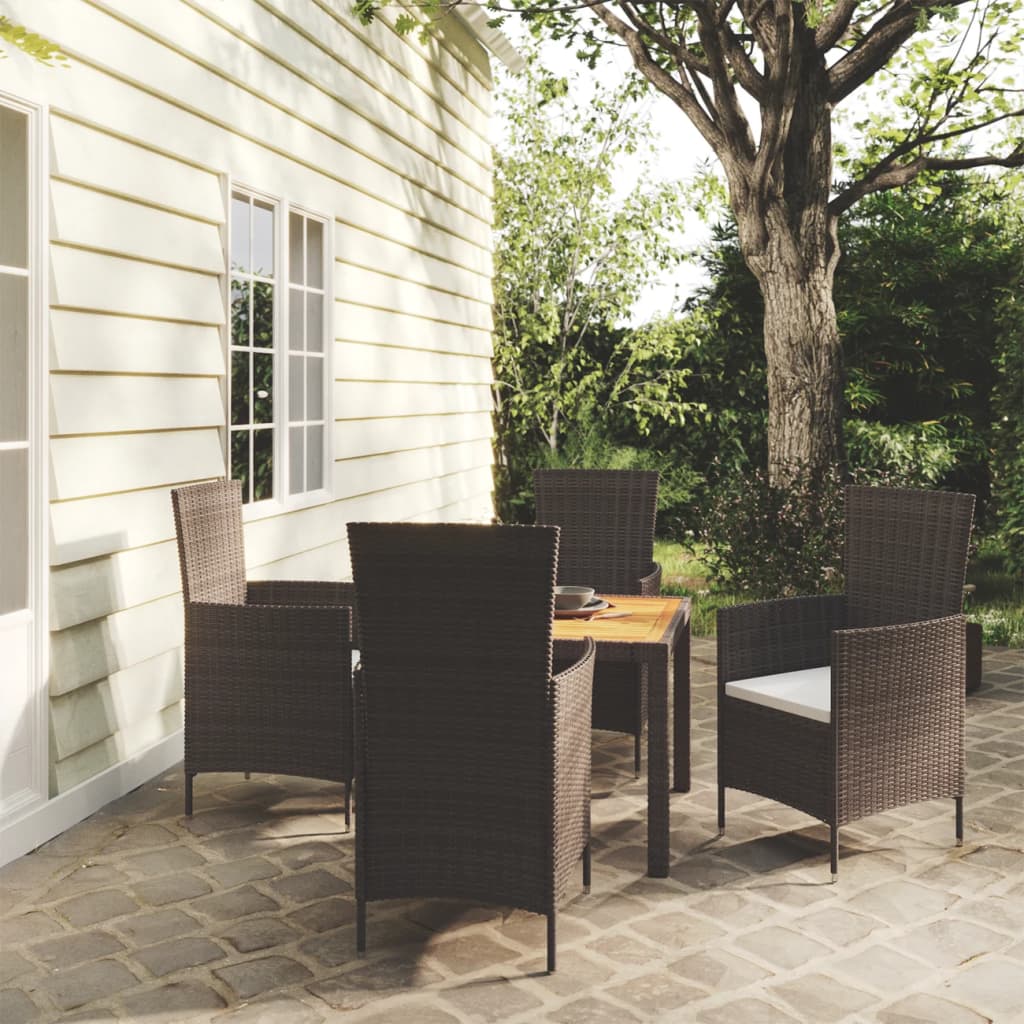 3-delige Tuinset met kussens poly rattan