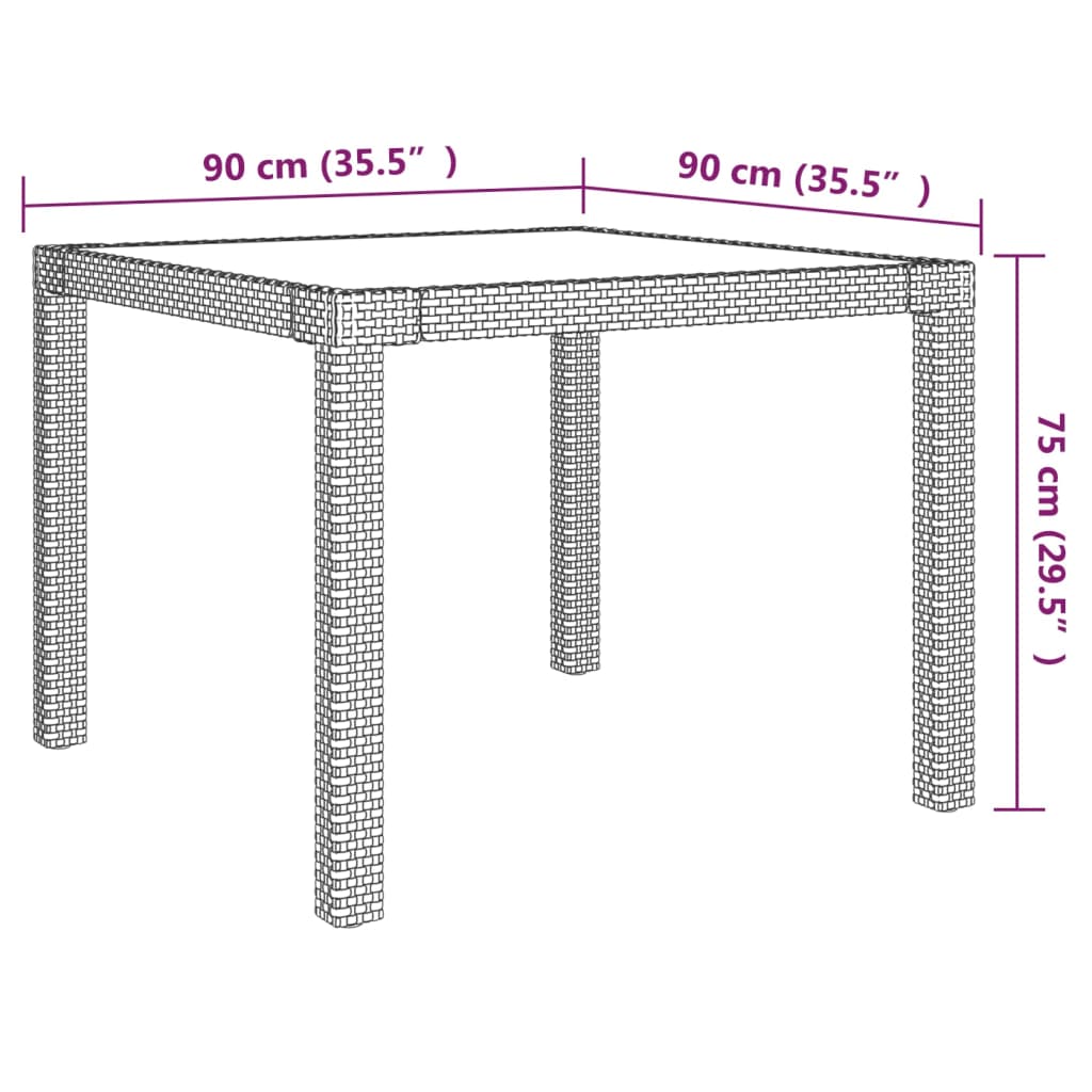 3-delige Tuinset met kussens poly rattan