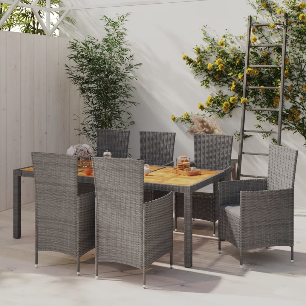 3-delige Tuinset met kussens poly rattan