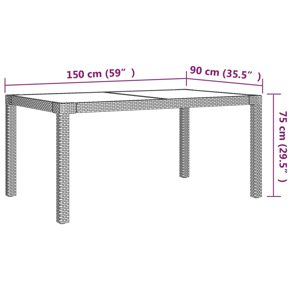 5-delige Tuinset met kussens poly rattan zwart