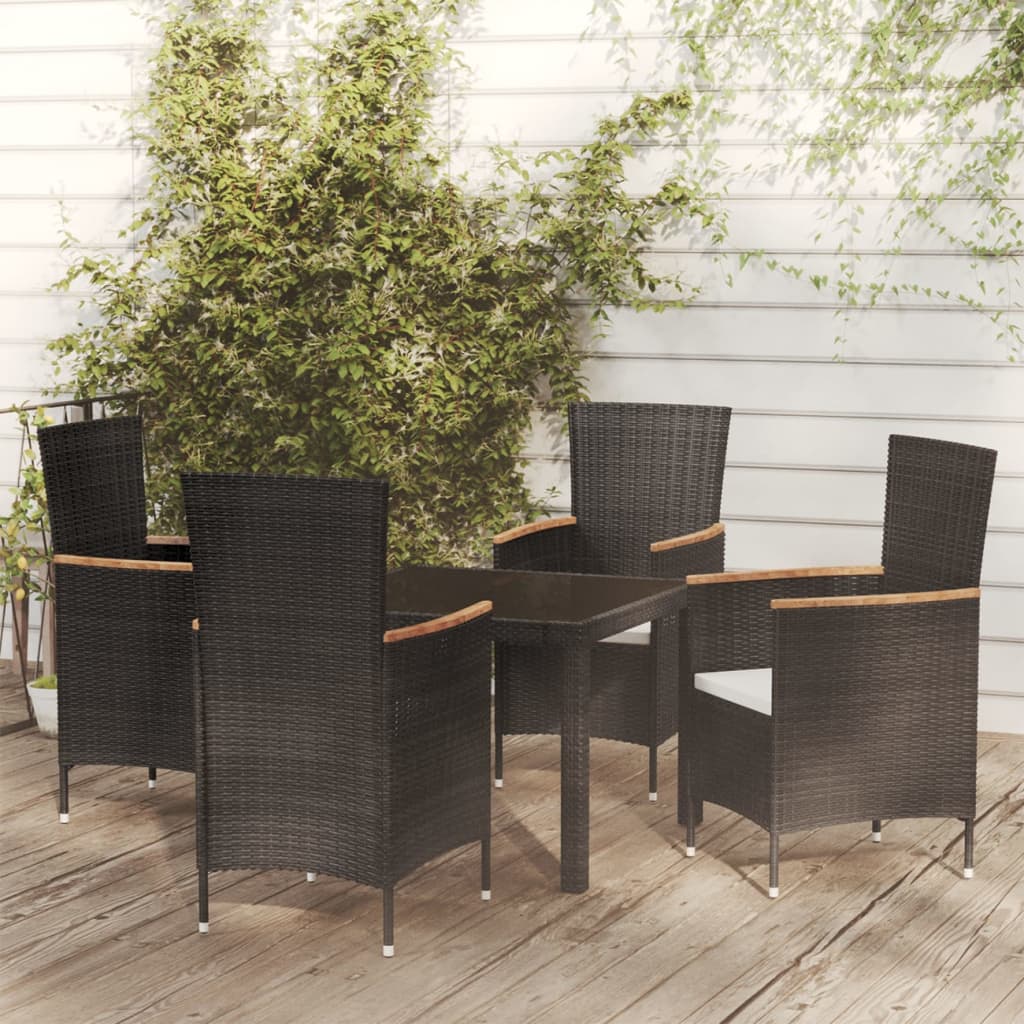 9-delige Tuinset met kussens poly rattan