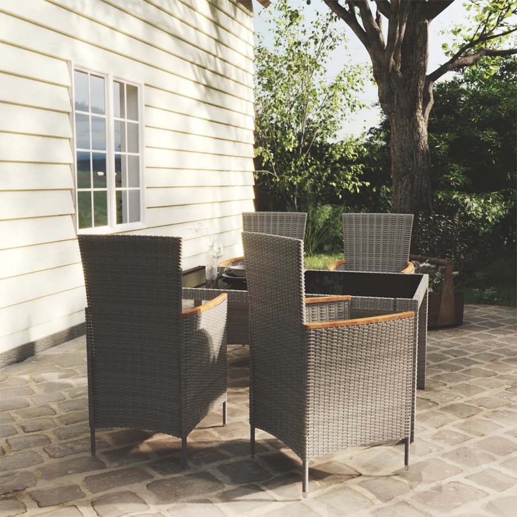 9-delige Tuinset met kussens poly rattan