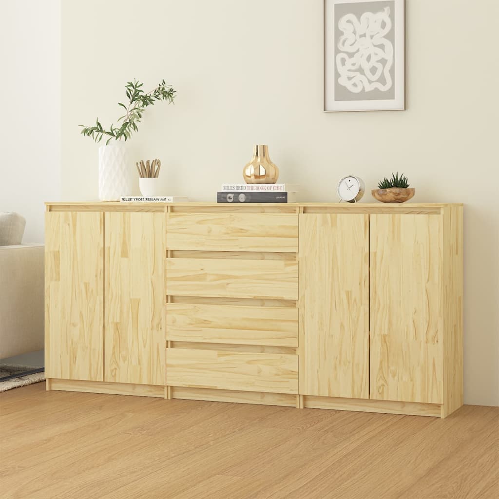 Armoires latérales 3 pcs en bois de pin massif