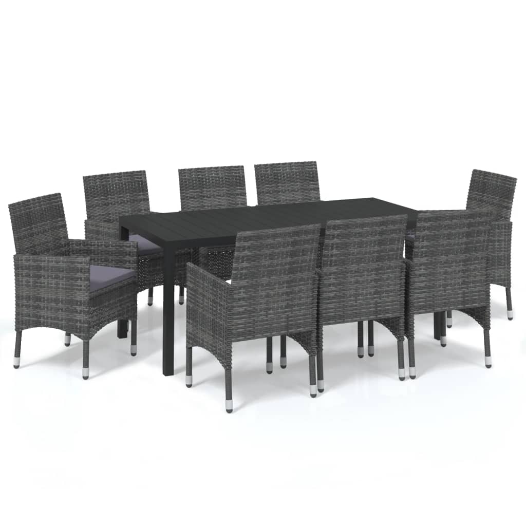 5-delige Tuinset met kussens poly rattan