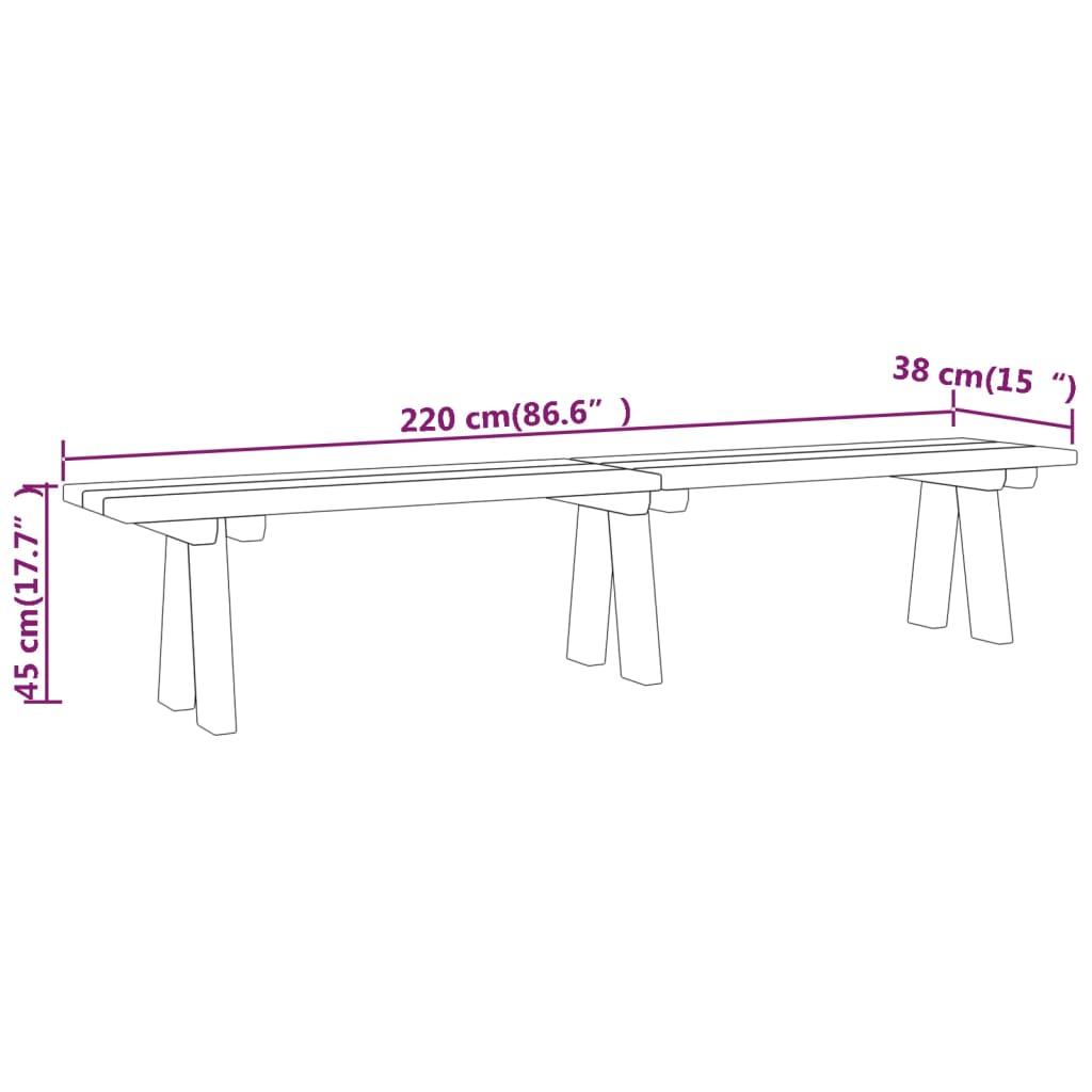 Tuinbank 110 cm geïmpregneerd massief grenenhout