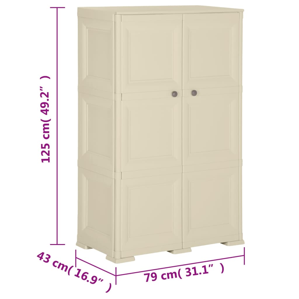 Armoire de rangement aspect bois 79x43x125 cm plastique