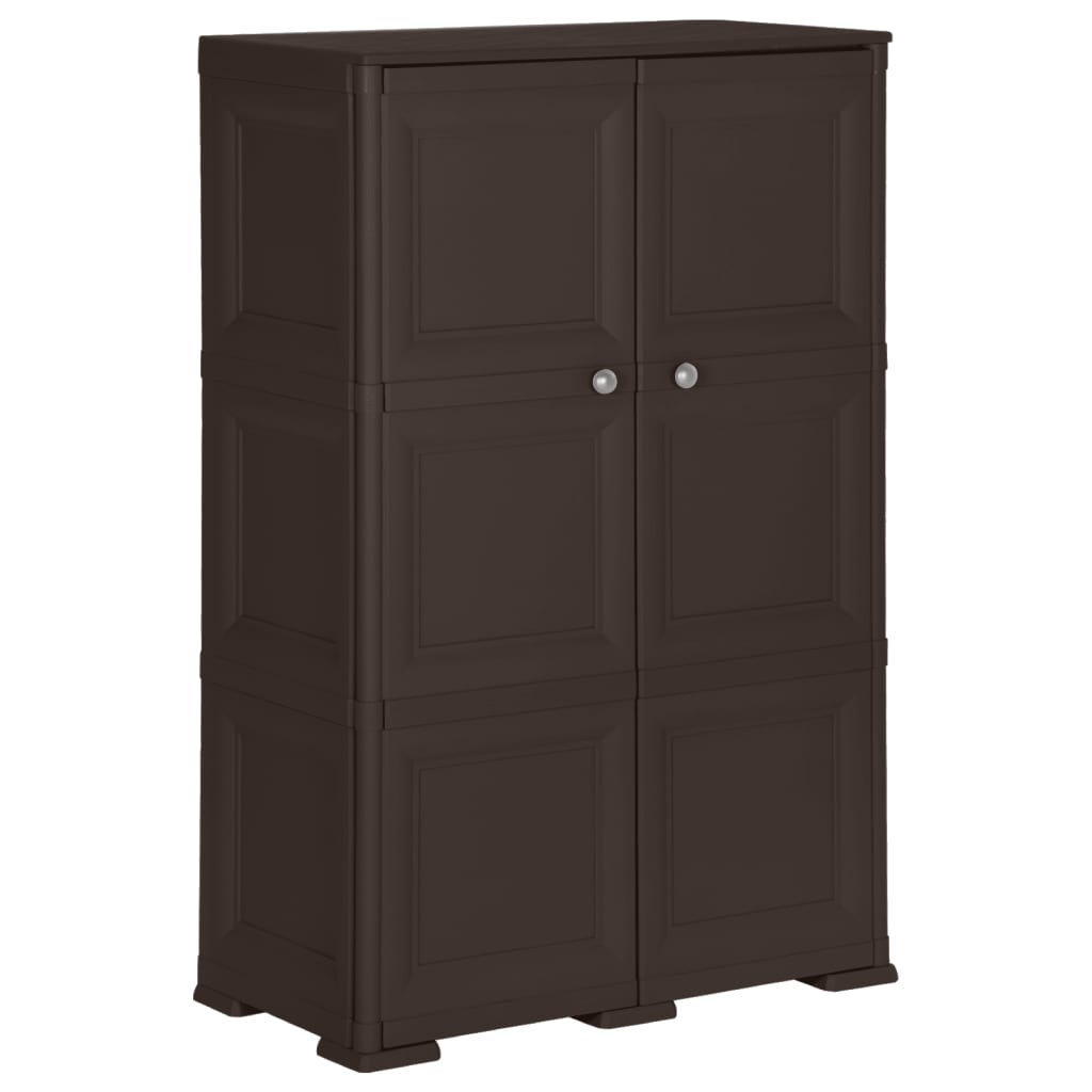 Armoire de rangement aspect bois 79x43x125 cm plastique