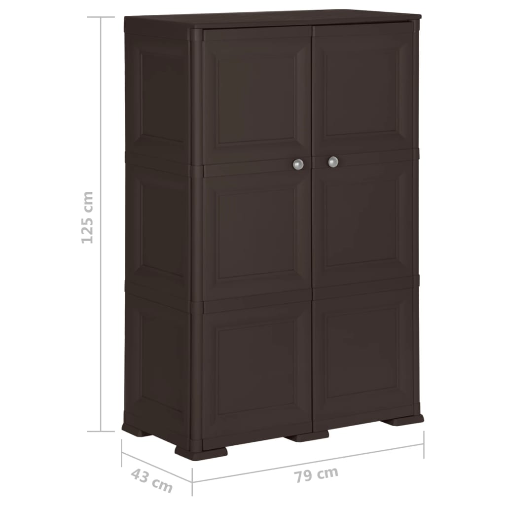 Armoire de rangement aspect bois 79x43x125 cm plastique