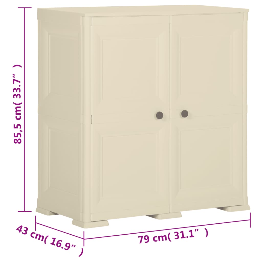 Armoire de rangement aspect bois 79x43x125 cm plastique