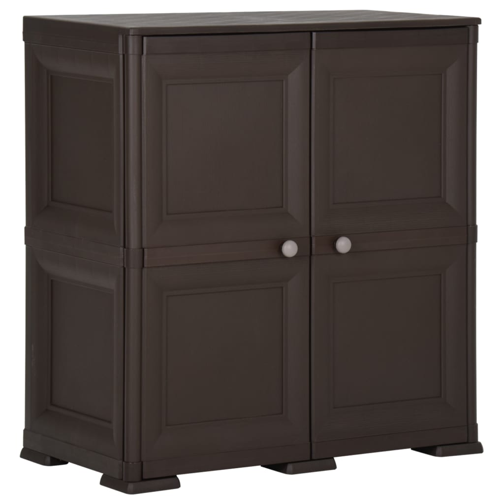 Armoire de rangement aspect bois 79x43x125 cm plastique