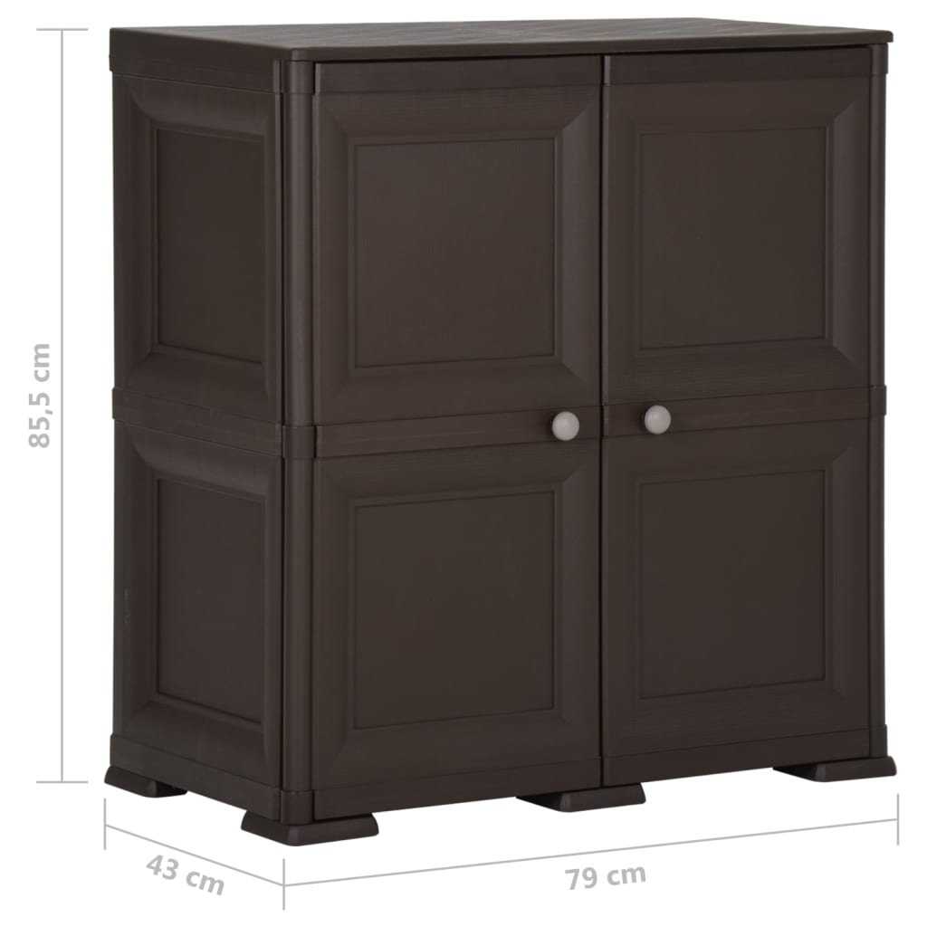 Armoire de rangement aspect bois 79x43x125 cm plastique