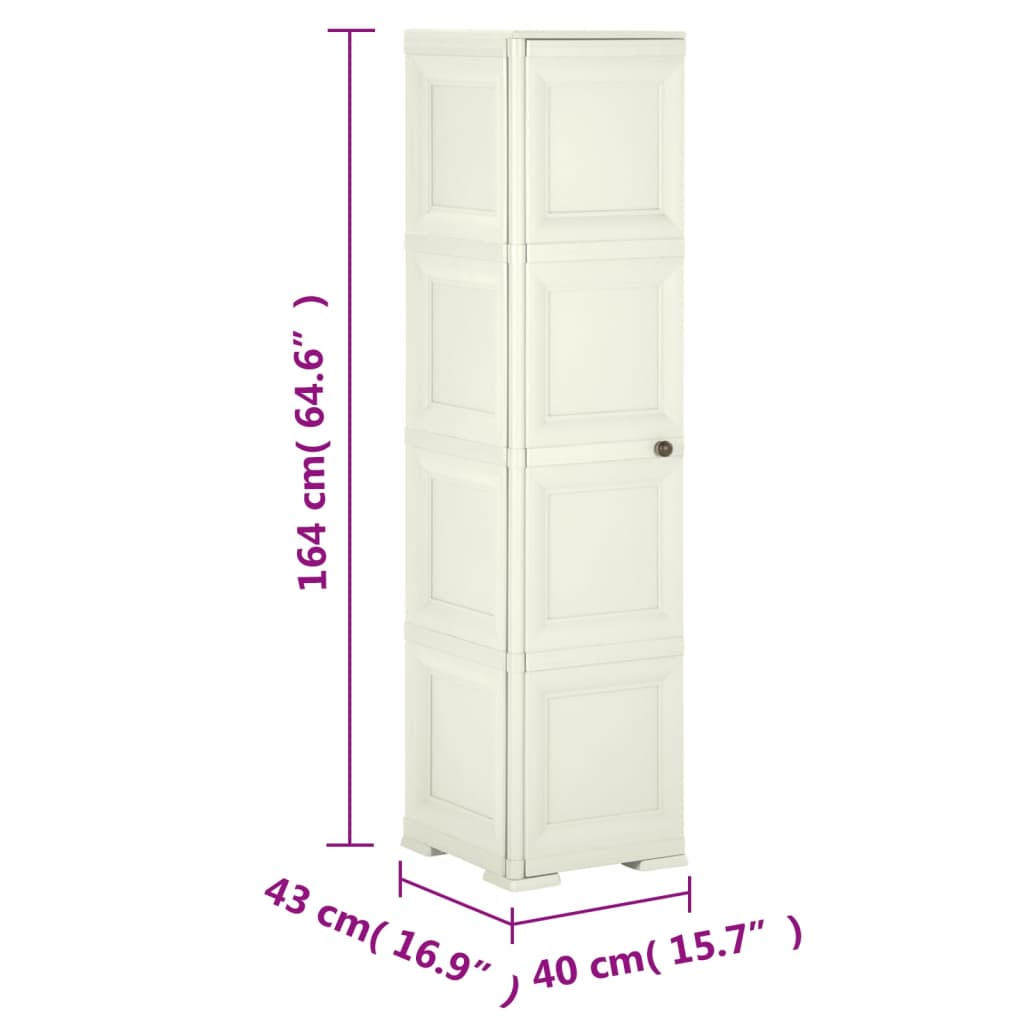 Armoire de rangement aspect bois 79x43x125 cm plastique