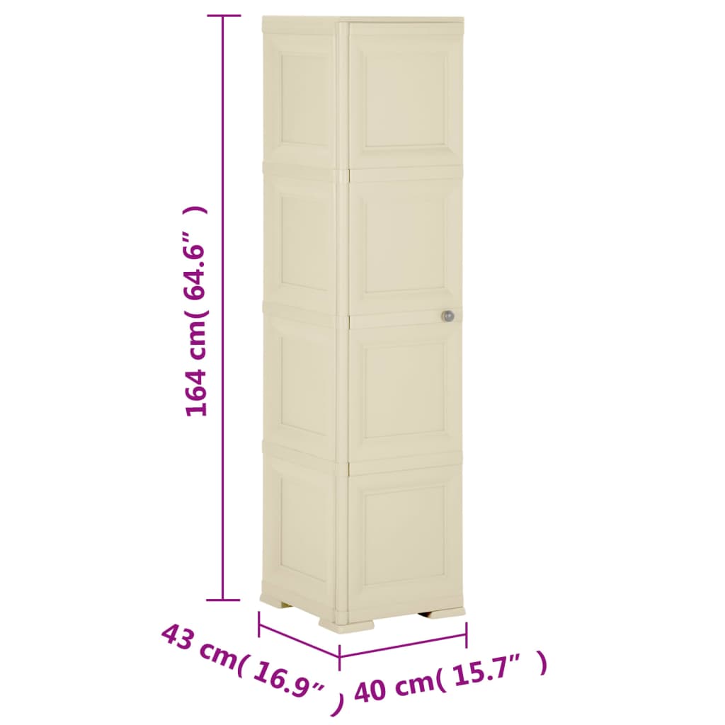 Armoire de rangement aspect bois 79x43x125 cm plastique