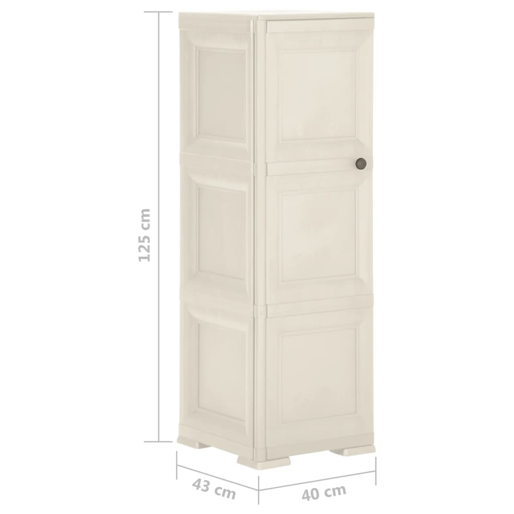 Armoire de rangement aspect bois 79x43x125 cm plastique