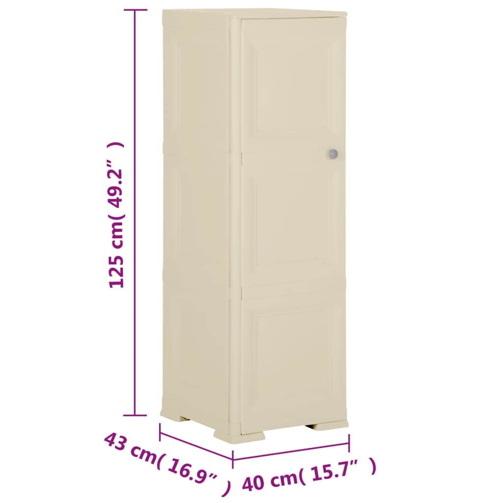 Armoire de rangement aspect bois 79x43x125 cm plastique