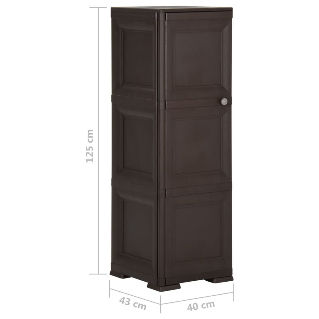 Armoire de rangement aspect bois 79x43x125 cm plastique